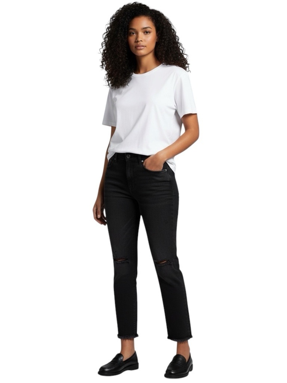 JUDY BLUE Slim Fit Stepped Distressed & Hem Jeans in Black Size 9/29 #JB88137 - Picture 2 of 10
